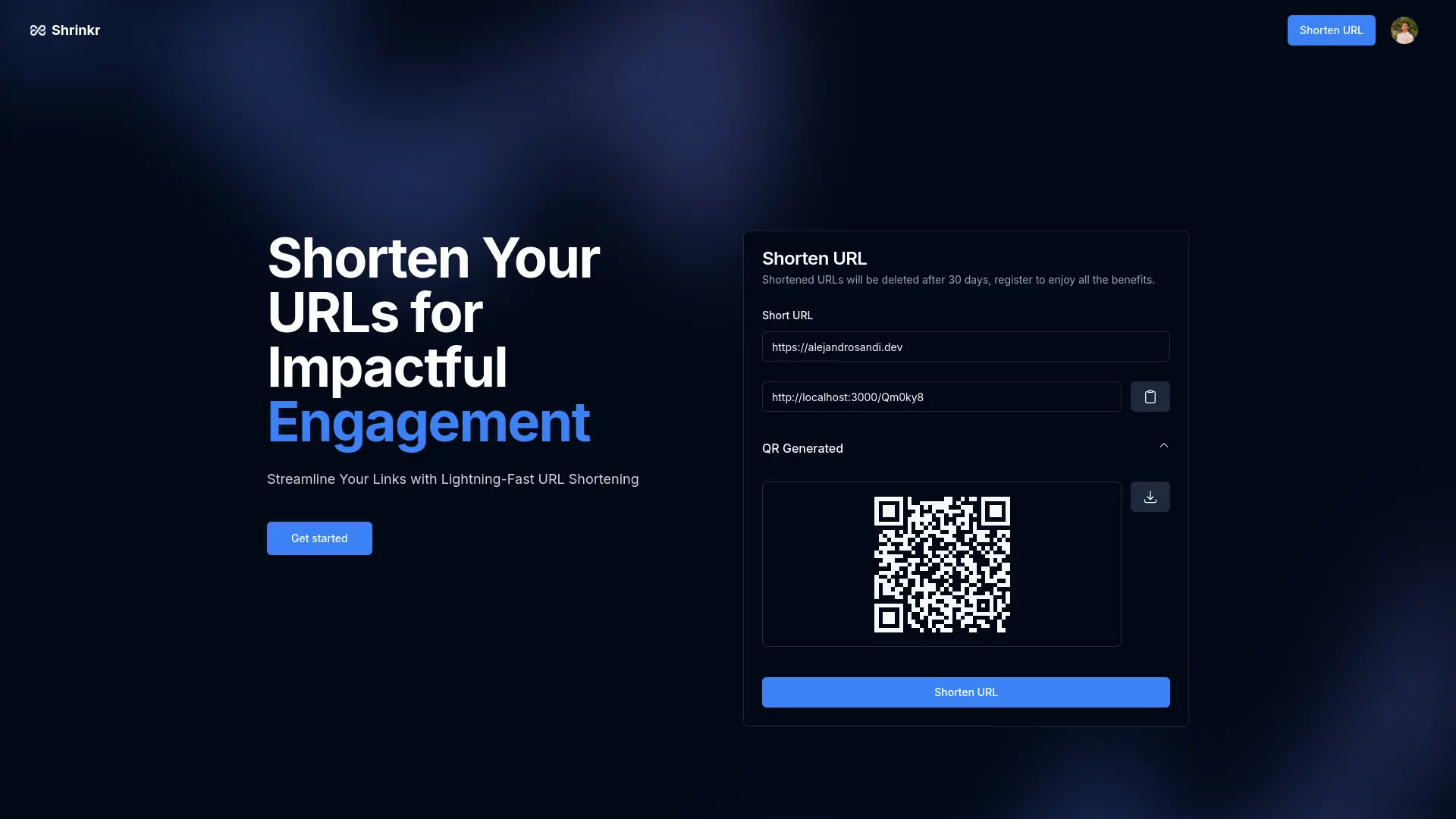 Create Short Links & QR Codes screenshot